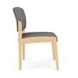 Lenox Wood Reception Waiting Armless Guest Chair / Natural Wood / Light Gray