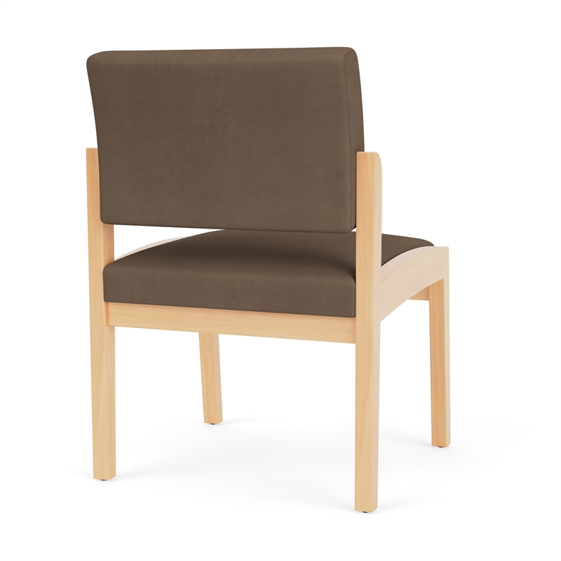 Lenox Wood Reception Waiting Armless Guest Chair / Natural Wood / Brown