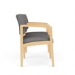 Lenox Wood Reception Waiting 2-Seat Tandem Seating / Natural Wood / Light Gray