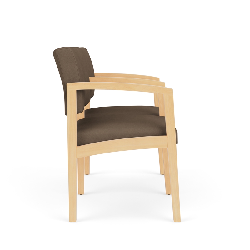 Lenox Wood Reception Waiting 2-Seat Tandem Seating / Natural Wood / Brown