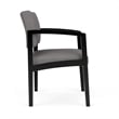 Lenox Wood Reception Waiting Room Guest Chair / Black Wood / Light Gray