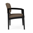 Lenox Wood Reception Waiting Room Healthcare Guest Chair / Black Wood / Brown