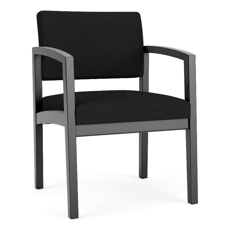 Lenox Wood Reception Waiting Room Healthcare Guest Chair / Black Wood / Black