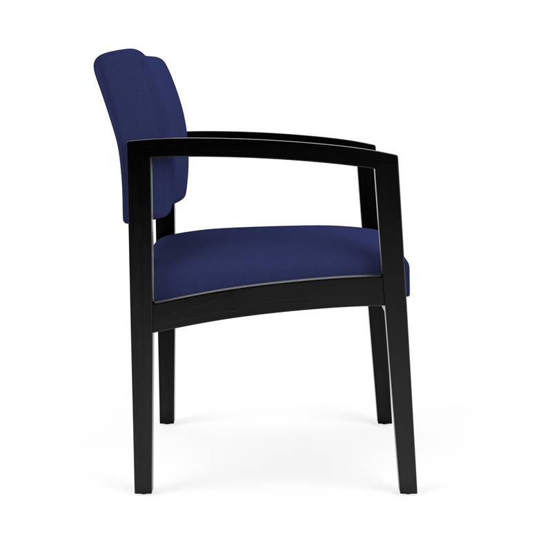 Lenox Wood Reception Waiting Room Healthcare Guest Chair / Black Wood / Blue