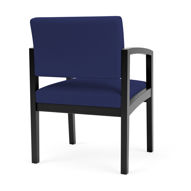 Lenox Wood Reception Waiting Room Healthcare Guest Chair / Black Wood / Blue