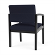 Lenox Wood Reception Waiting Room Guest Chair / Black Wood / Navy Blue