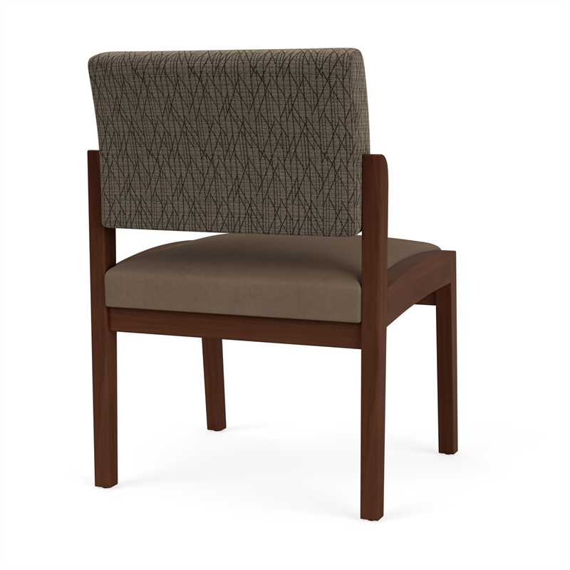 Lenox Wood Reception Waiting Armless Guest Chair / Walnut Wood / Brown / Brown