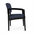 Lenox Wood Reception Waiting Room Oversize Guest Chair / Black Wood / Blue