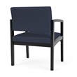 Lenox Wood Reception Waiting Room Oversize Guest Chair / Black Wood / Blue