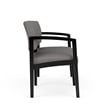 Lenox Wood Reception Waiting 2-Seat Tandem Seating / Black Wood / Light Gray