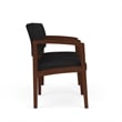 Lenox Wood Reception Waiting 2-Seat Tandem Seating / Walnut Wood / Black