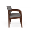 Lenox Wood Reception Waiting 2-Seat Tandem Seating / Walnut Wood / Light Gray