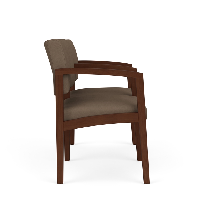 Lenox Wood Reception Waiting 2-Seat Tandem Seating / Walnut Wood / Brown