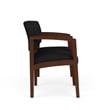 Lenox Wood Reception Waiting 2-Seat Tandem Seating / Walnut Wood / Black