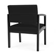 Lenox Wood Reception Waiting Oversize Guest Chair / Black Wood / Black
