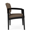 Lenox Wood Reception Waiting Oversize Guest Chair / Black Wood / Brown