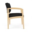 Lenox Wood Reception Waiting Oversize Guest Chair / Natural Wood / Black
