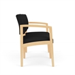 Lenox Wood Reception Waiting 2-Seat Tandem Seating / Natural Wood / Black