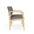 Lenox Wood Reception Waiting 2-Seat Tandem Seating / Natural Wood / Light Gray