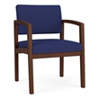 Lenox Wood Reception Waiting Room Healthcare Guest Chair / Walnut Wood / Blue