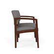 Lenox Wood Reception Waiting 2-Seat Tandem Seating / Walnut Wood / Light Gray