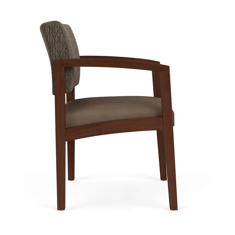 Lenox Wood Reception Waiting Guest Chair / Walnut Wood / Brown / Brown