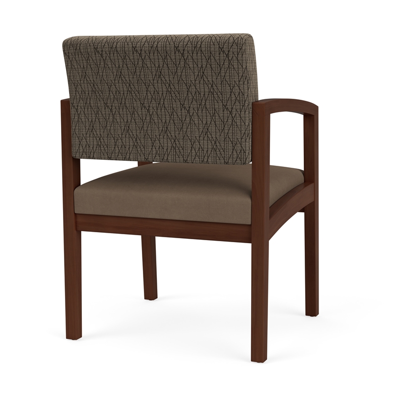 Lenox Wood Reception Waiting Guest Chair / Walnut Wood / Brown / Brown