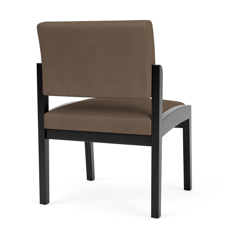 Lenox Wood Reception Waiting Room Armless Guest Chair / Black Wood / Brown