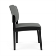 Lenox Wood Reception Waiting Armless Guest Chair / Black Wood / Light Gray