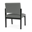 Lenox Wood Reception Waiting Armless Guest Chair / Black Wood / Light Gray