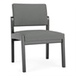 Lenox Wood Reception Waiting Armless Guest Chair / Black Wood / Light Gray