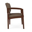Lenox Wood Reception Waiting Oversize Guest Chair / Walnut Wood / Brown