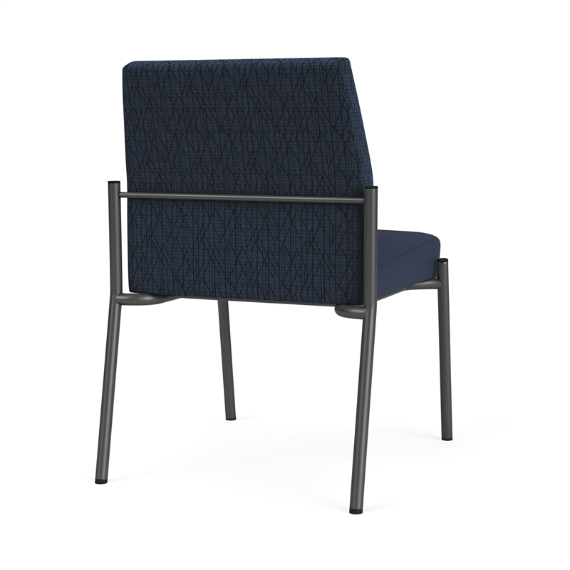 Mystic Reception Waiting Armless Guest Chair / Charcoal Steel / Blue / Blue