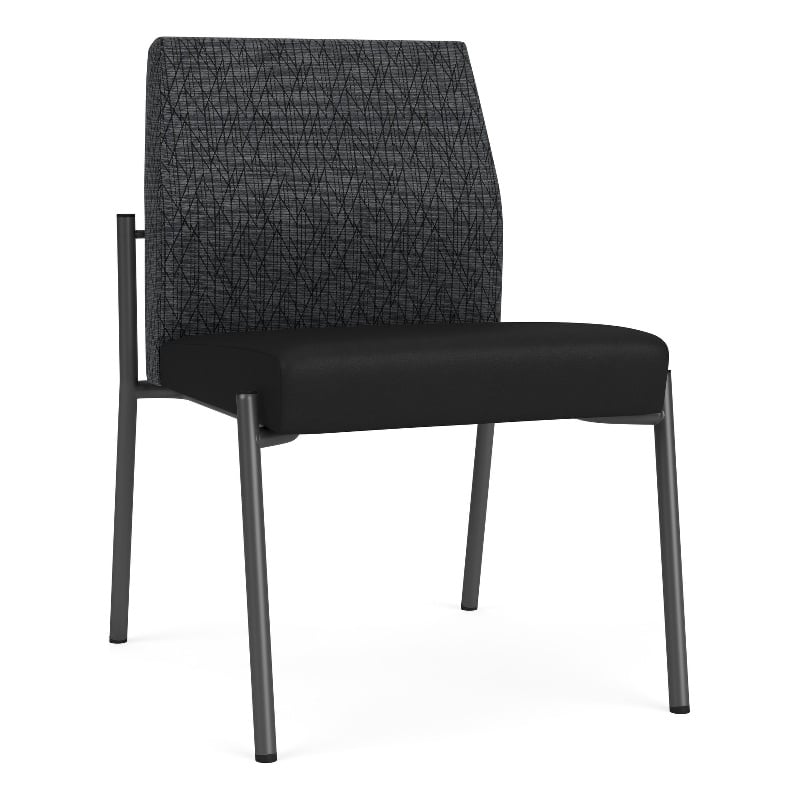 Mystic Reception Armless Guest Chair / Charcoal Steel / Dark Gray / Black