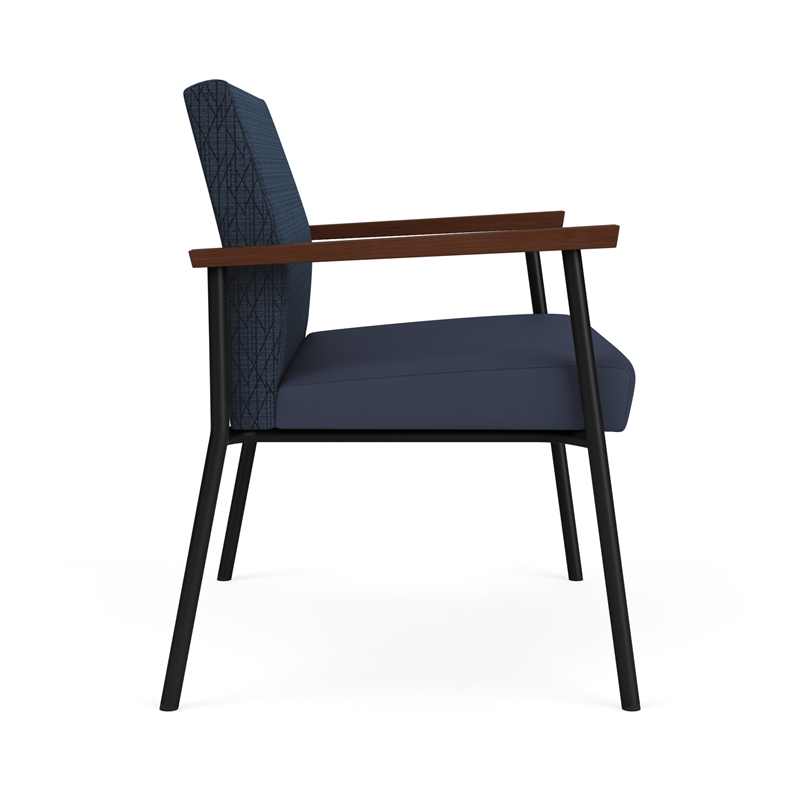 Mystic Reception Waiting Room Bariatric Chair / Black Steel / Blue / Blue