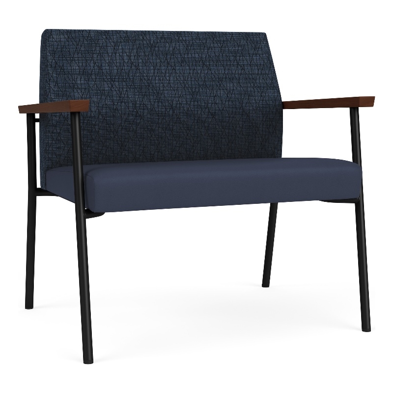 Mystic Reception Waiting Room Bariatric Chair / Black Steel / Blue / Blue