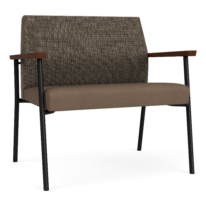 Mystic Reception Waiting Bariatric Chair / Black Steel / Brown / Brown