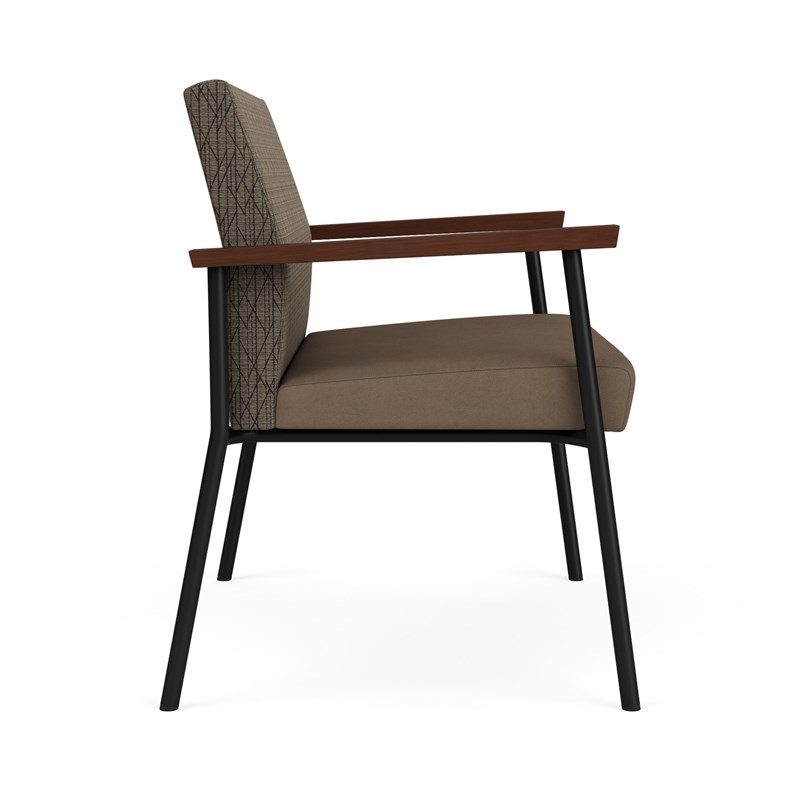 Mystic Reception Waiting Bariatric Chair / Black Steel / Brown / Brown