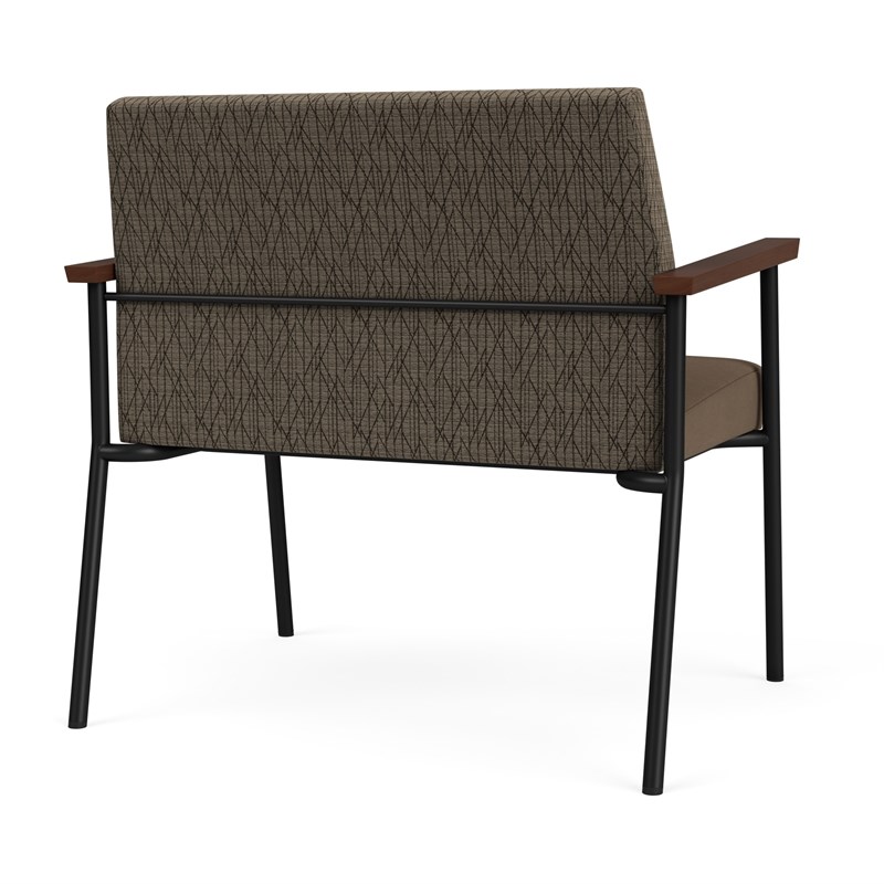 Mystic Reception Waiting Bariatric Chair / Black Steel / Brown / Brown
