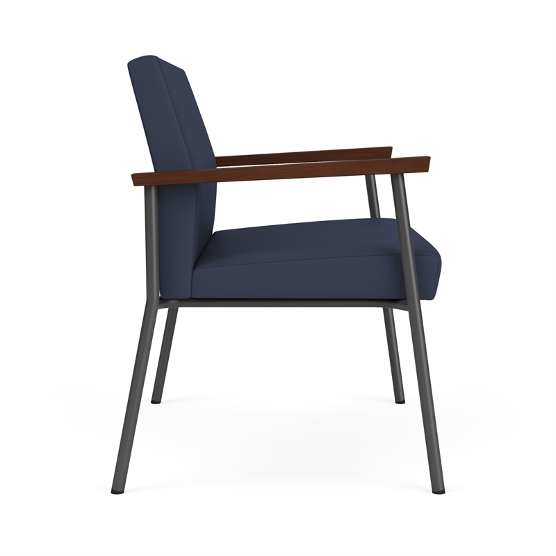 Mystic Reception Waiting Room Healthcare Bariatric Chair / Charcoal Steel / Blue
