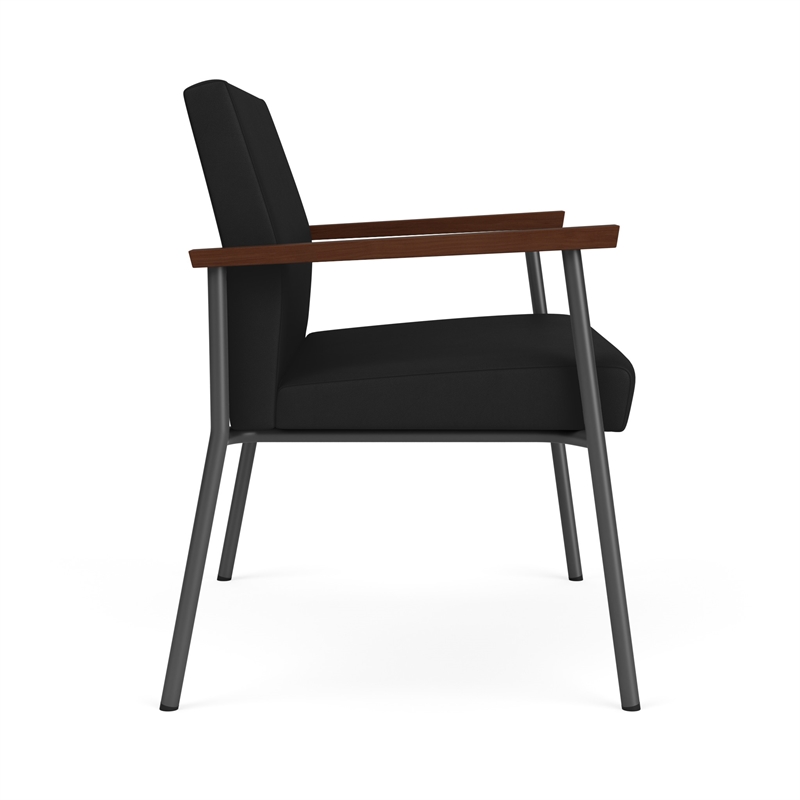 Mystic Reception Waiting Room Bariatric Chair / Charcoal Steel / Black