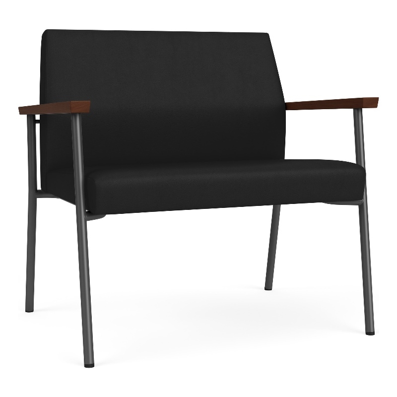 Mystic Reception Waiting Room Bariatric Chair / Charcoal Steel / Black