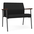 Mystic Reception Waiting Room Bariatric Chair / Charcoal Steel / Black