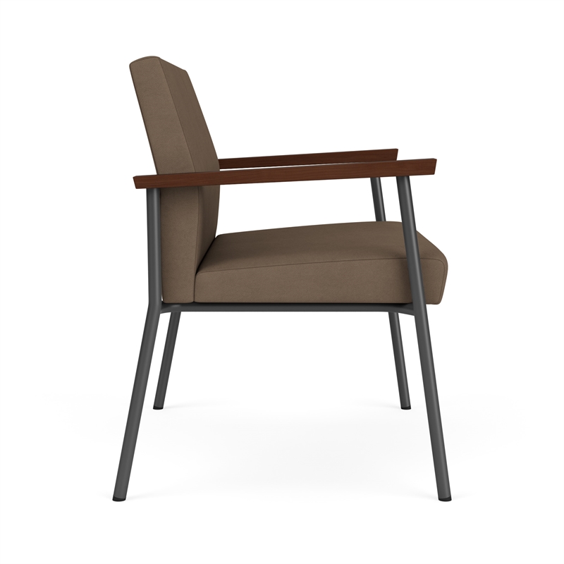 Mystic Reception Waiting Room Bariatric Chair / Charcoal Steel / Brown