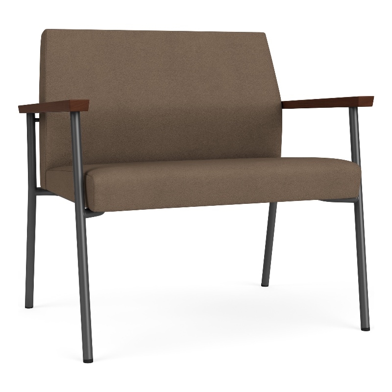 Mystic Reception Waiting Room Bariatric Chair / Charcoal Steel / Brown