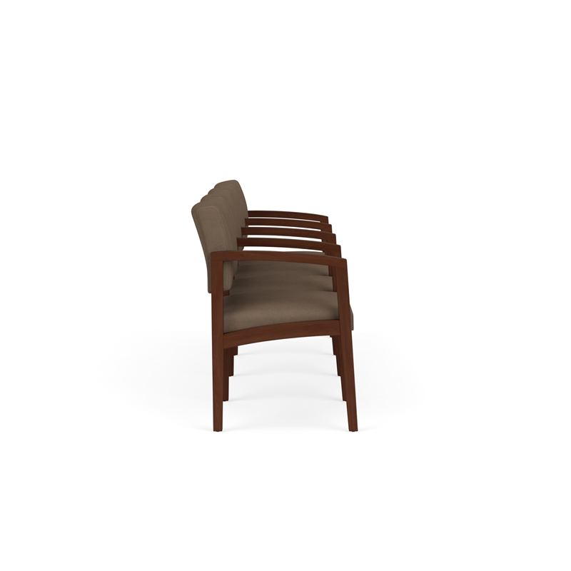 Lenox Wood Reception Waiting 4-Seat Tandem Seating / Walnut Wood / Brown
