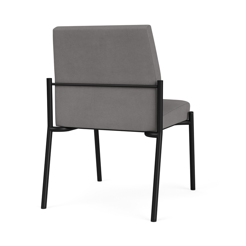 Mystic Reception Waiting Armless Guest Chair / Black Steel / Light Gray