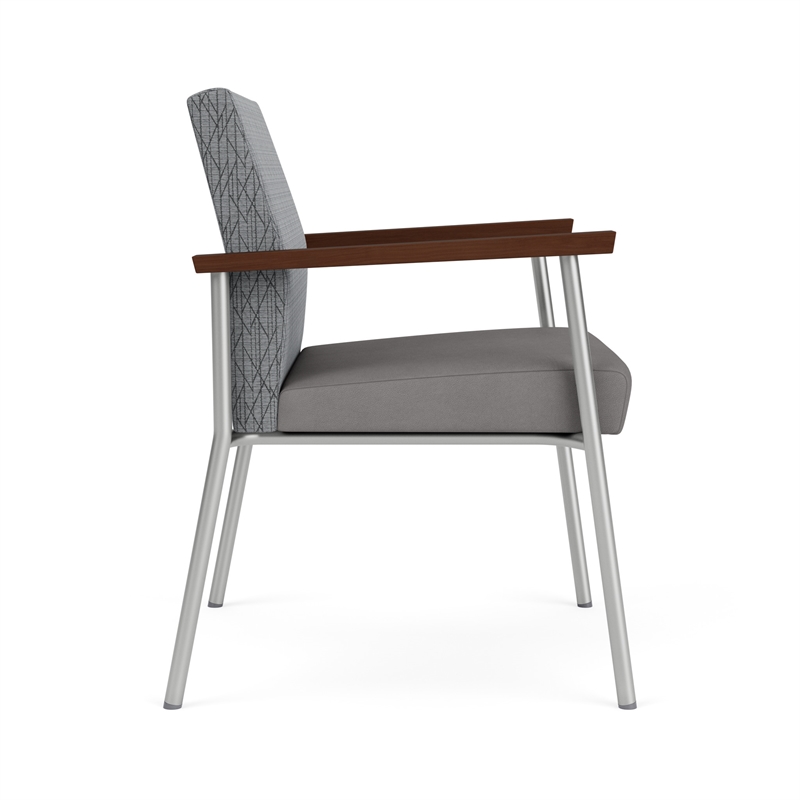 Mystic Reception Waiting Oversize Guest Chair / Silver Steel / Gray / Gray