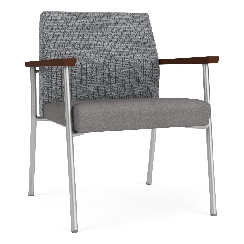 Mystic Reception Waiting Oversize Guest Chair / Silver Steel / Gray / Gray