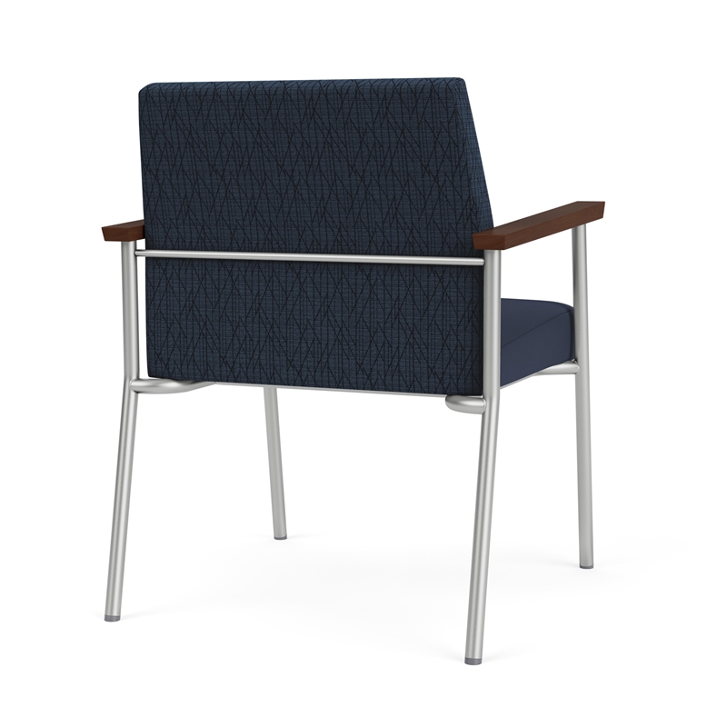 Mystic Reception Waiting Oversize Guest Chair / Silver Steel / Blue / Blue